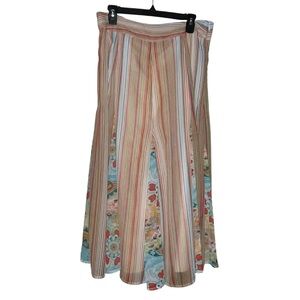 Choices Boho Maxi Skirt‎ Multicolor Striped Floral Retro Y2K Festival Gypsy M